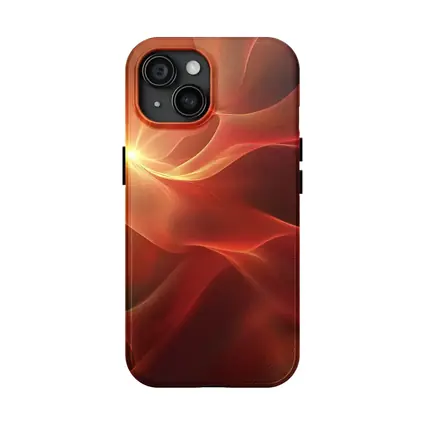Red Abstract Flowing Waves Glowing Light