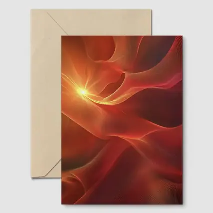 Red Abstract Flowing Waves Glowing Light