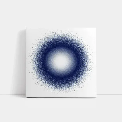 Dark Blue Dot Cluster Abstract Circle Art