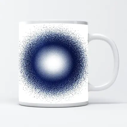 Dark Blue Dot Cluster Abstract Circle Art
