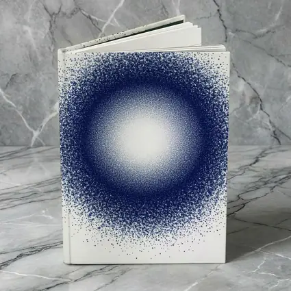 Dark Blue Dot Cluster Abstract Circle Art