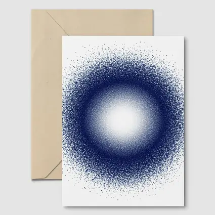Dark Blue Dot Cluster Abstract Circle Art