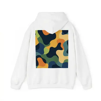 Modern Camouflage Abstract Pattern Navy Orange Green