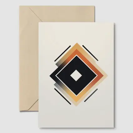 Nested Diamond Geometric Art Beige Background