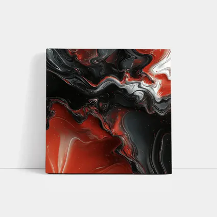 Red Black Fluid Abstract Marble Art