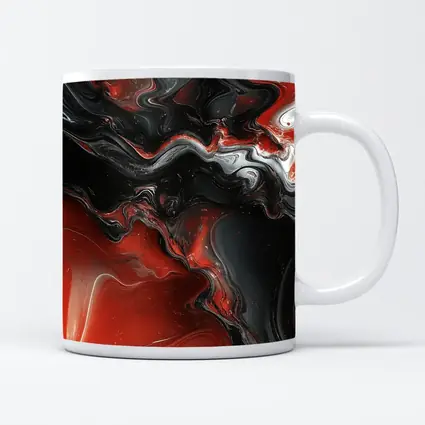 Red Black Fluid Abstract Marble Art