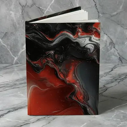Red Black Fluid Abstract Marble Art