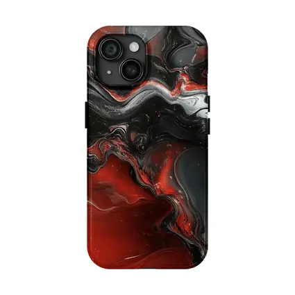 Red Black Fluid Abstract Marble Art