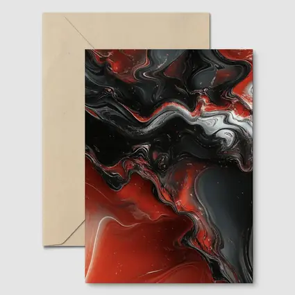 Red Black Fluid Abstract Marble Art