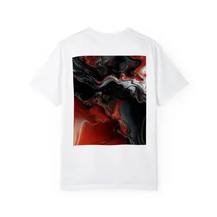 Red Black Fluid Abstract Marble Art