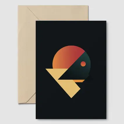 Geometric Bird Abstract Dark Background Art