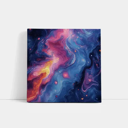 Cosmic Nebula Abstract Blue Purple Swirl Art