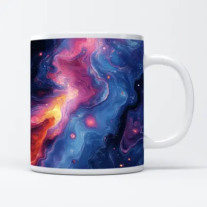 Cosmic Nebula Abstract Blue Purple Swirl Art
