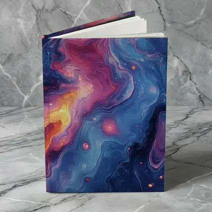 Cosmic Nebula Abstract Blue Purple Swirl Art