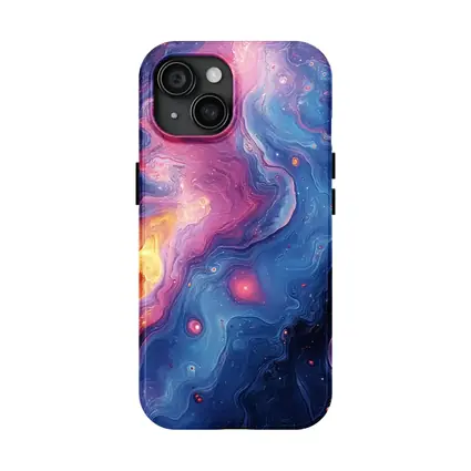 Cosmic Nebula Abstract Blue Purple Swirl Art