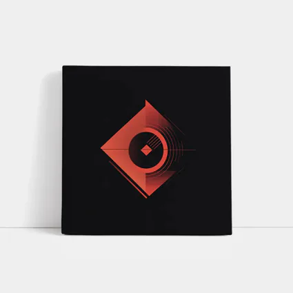 Red Geometric Abstract Art Dark Background