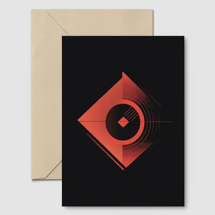 Red Geometric Abstract Art Dark Background