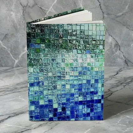 Blue Glass Mosaic Tile Abstract Art