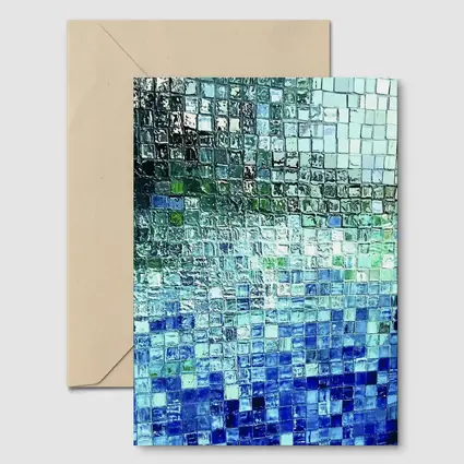 Blue Glass Mosaic Tile Abstract Art