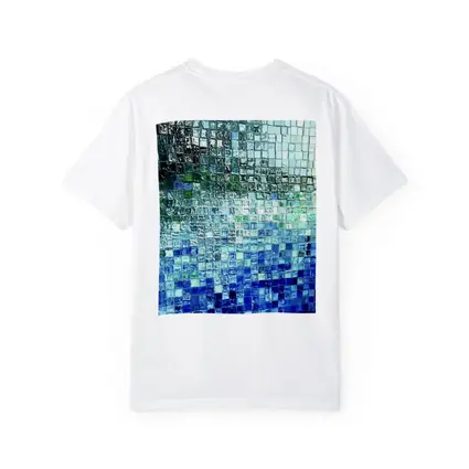 Blue Glass Mosaic Tile Abstract Art