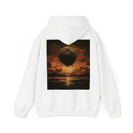 Dark Moon Falling Fiery Apocalyptic Sky