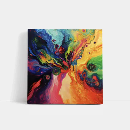 Colorful Abstract Fluid Art Explosion Painting