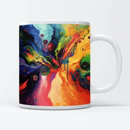 Colorful Abstract Fluid Art Explosion Painting