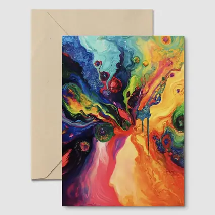 Colorful Abstract Fluid Art Explosion Painting