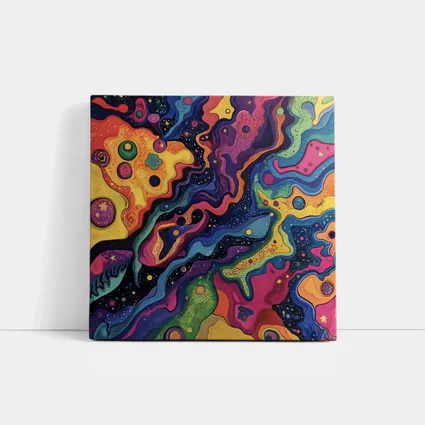 Trippy Colorful Abstract Cosmic Swirl Painting