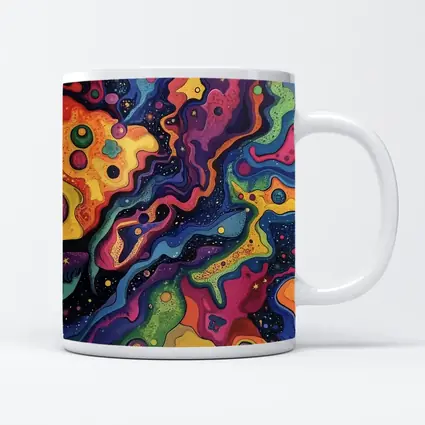 Trippy Colorful Abstract Cosmic Swirl Painting