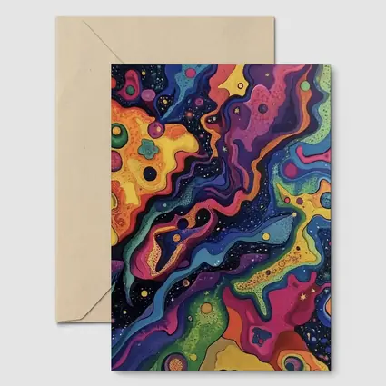 Trippy Colorful Abstract Cosmic Swirl Painting