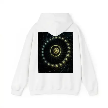 Dark Fractal Spiral Gold Glowing Abstract Art