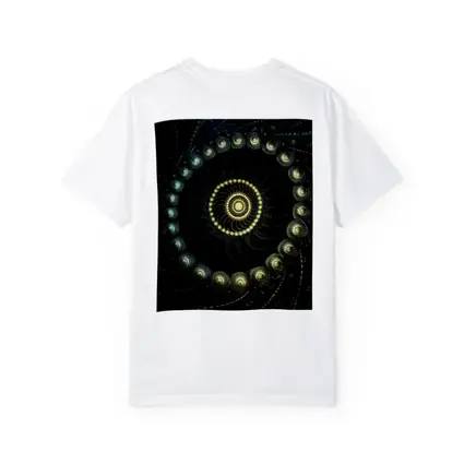 Dark Fractal Spiral Gold Glowing Abstract Art
