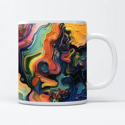 Colorful Abstract Fluid Art Swirling Waves