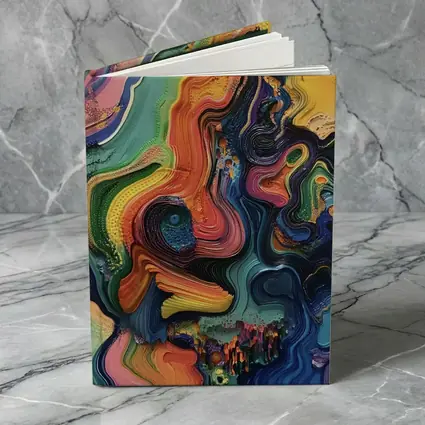 Colorful Abstract Fluid Art Swirling Waves
