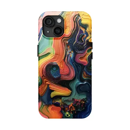 Colorful Abstract Fluid Art Swirling Waves
