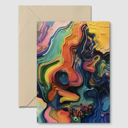 Colorful Abstract Fluid Art Swirling Waves