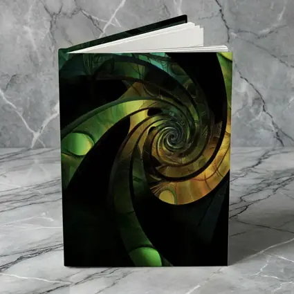 Dark Green Spiral Fractal Abstract Art