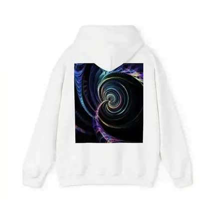Colorful Fractal Spiral on Black Background