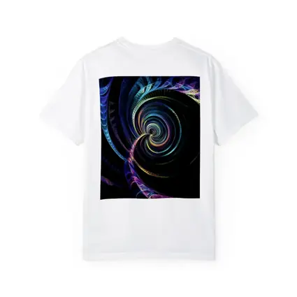 Colorful Fractal Spiral on Black Background