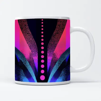 Neon Dotwork Abstract Pink Blue Dark