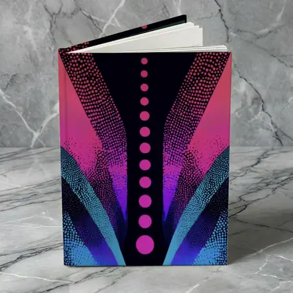 Neon Dotwork Abstract Pink Blue Dark