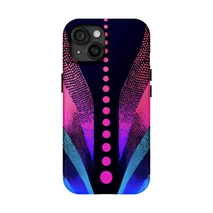 Neon Dotwork Abstract Pink Blue Dark