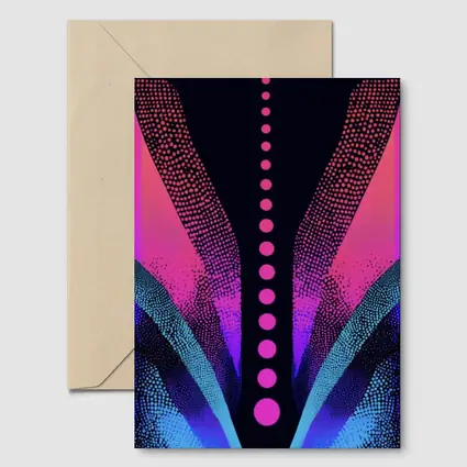 Neon Dotwork Abstract Pink Blue Dark