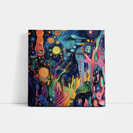 Psychedelic Cosmic Fantasy Art Dark Background