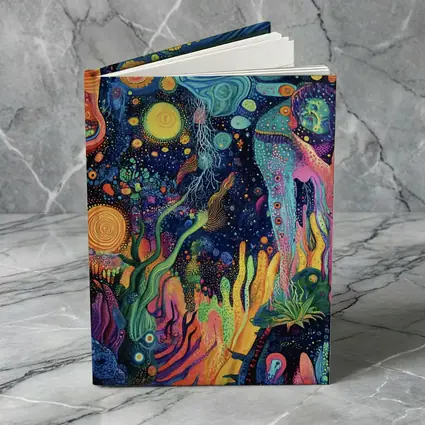 Psychedelic Cosmic Fantasy Art Dark Background