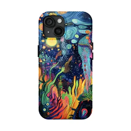 Psychedelic Cosmic Fantasy Art Dark Background