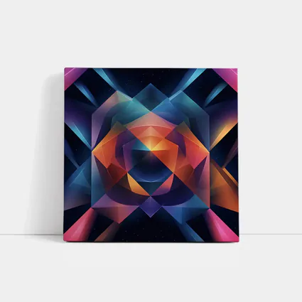 Geometric Abstract Art Dark Space Background