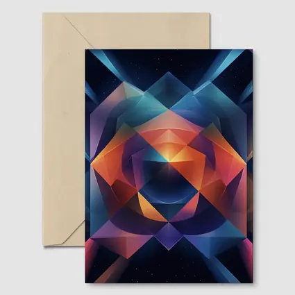 Geometric Abstract Art Dark Space Background