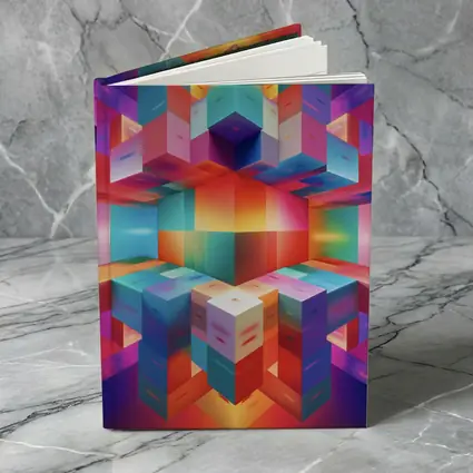 Colorful 3D Cubes Abstract Geometric Art